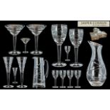 Jasper Conran Stuart Crystal 'Aura' Pattern, including 7 x Champagne Flutes,