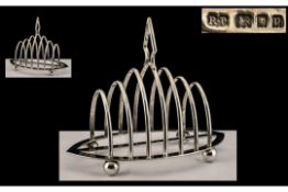 Art Deco Period Large and Impressive Six Tier Toast rack, Standing on 4 Ball Feet.