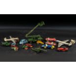 Collection of Sixteen Diecast Model Cars and Planes comprising Dinky Comet and Viscount planes,