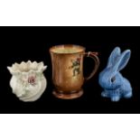 Collection of Vintage Pottery, comprising a blue Sylvac rabbit, No. 1065 and marked to base,