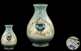 William Moorcroft Small ' Salt Glaze ' Baluster Shaped Vase ' Big Poppy ' Design, Signed to Base.