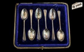 Boxed Set of Six Silver Teaspoons,