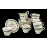 Royal Cauldon Passover Ware Black Litho, circa 1950's, 25 piece tea set, 8 x cups, saucers,