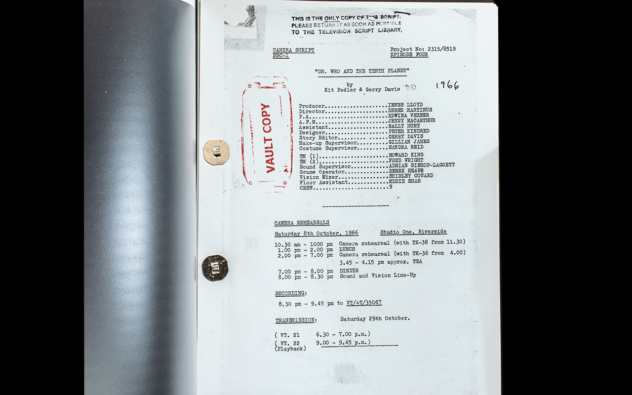 A Photocopy of the 1966 Doctor Who & The Tenth Planet Rehearsal Script. - Image 2 of 5