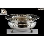 Goldsmiths and Silversmiths Co - Superb Quality and Impressive Sterling Silver Ornate Footed Bowl