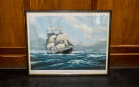 Ship Interest - Limited Edition Print 'Witch of the Wave', by K A Griffin, depicting a schooner at