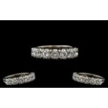 Ladies 18ct White Gold Stunning Diamond Set Half - Eternity Ring, Full Hallmark to Interior of Ring.