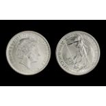 A Britannia Silver One Onz £2 Coin fine purity 999.