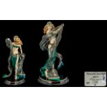 Franklin Mint Ltd and Numbered Edition Hand Painted Fine Porcelain Figure Raised on an Oval Shaped