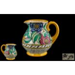 Charlotte Rhead Signed Crown Ducal Hand Painted Jug. Excellent Pattern with Strong Enamel Colours.