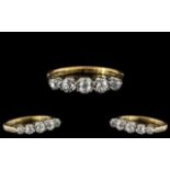 Ladies 18ct Gold - Attractive 5 Stone Diamond Set Ring - Gallery Setting.
