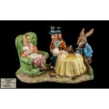 Beswick Ware Ltd and Numbered Edition Hand Painted Figure Group ' The Mad Hatter's Tea Party ' LCI.