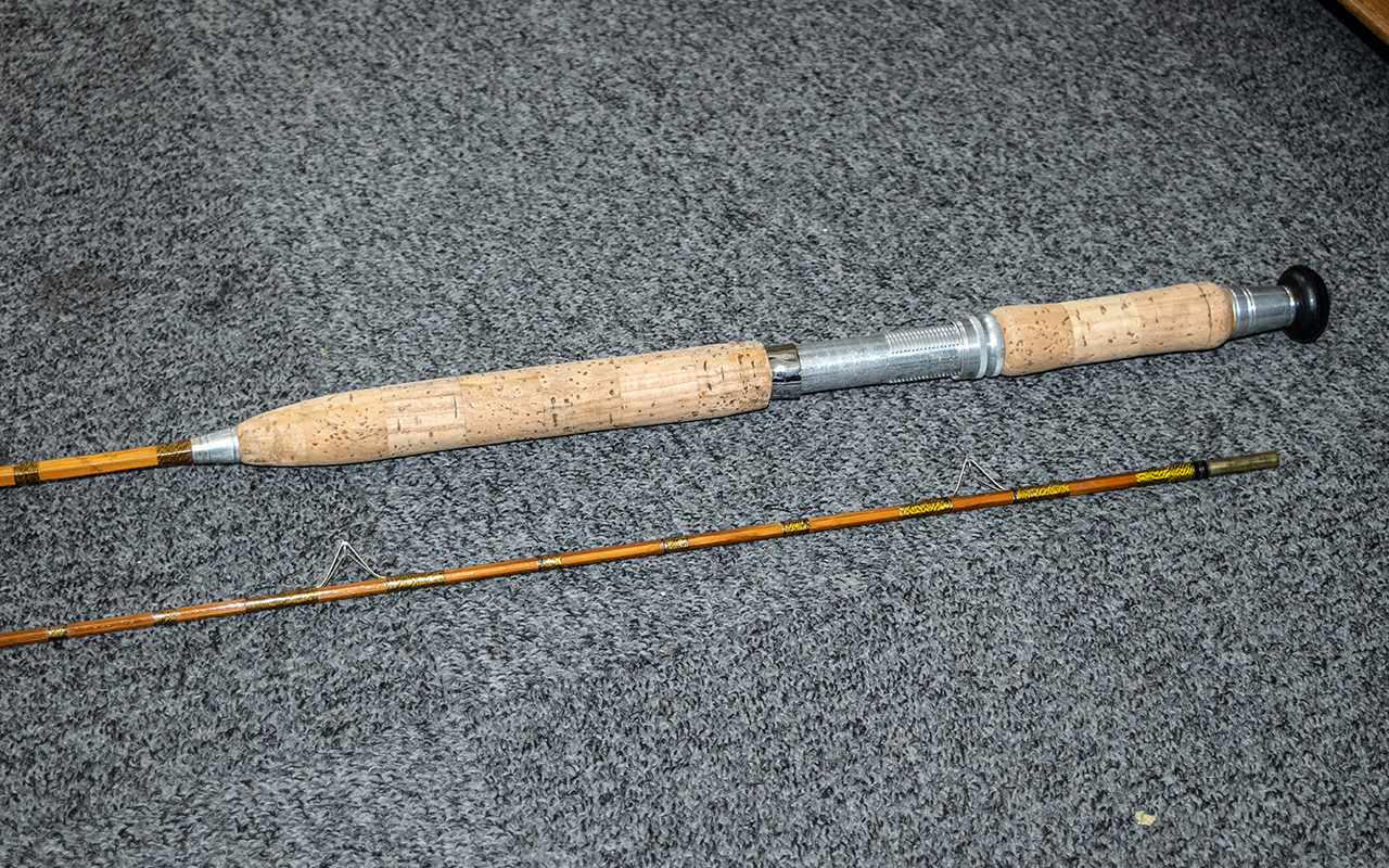 Two Unmarked Cane Two Piece Fishing Rods, both in canvas holders, - Image 12 of 15