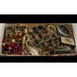 Box of Loose Costume Jewellery, comprising chains, pendants, bracelets, bangles, some stone set,