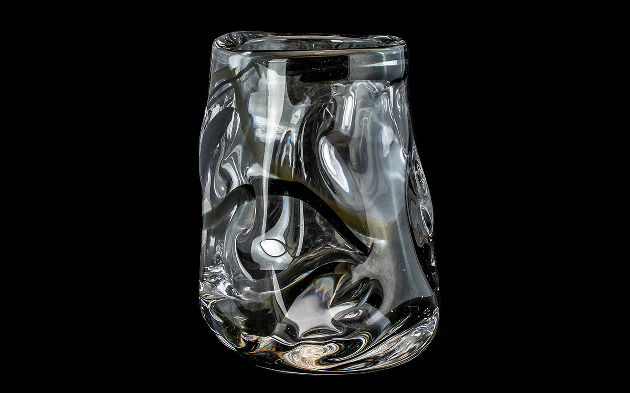 Whitefriars Free Form Glass Vase. 1960's