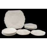 A Shelley Dainty White Tea Service comprising six cups, saucers and side plates.