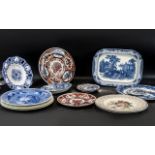 Collection of Cabinet Plates, including blue and white china,
