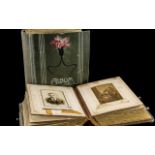 ( 2 ) Albums of Victorian Period Postcards, Includes 1 Leather Bound Album,