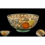 Charlotte Rhead Bursley-Ware Hand Painted Footed Bowl ' Oranges and Lemons ' Design. Design No T25.