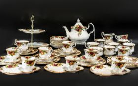 Royal Albert Old Country Roses Ceramics, Comprises 1 Teapot, 1 Milk Jug, 1 Sugar Bowl,