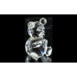 Swarovski Silver Crystal Large Bear, In As New Condition, With Box and Certificate,