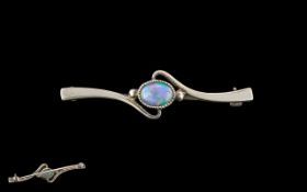 Art Nouveau Silver and Opal Tie Pin / Brooch.