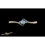 Art Nouveau Silver and Opal Tie Pin / Brooch.