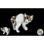 Rosenthal - Hand Painted Porcelain Figure In The Form of a Young Kitten,