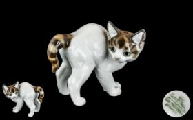 Rosenthal - Hand Painted Porcelain Figure In The Form of a Young Kitten,