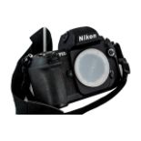 Nikon - F100 35 mm SLR Film, Black Body Only. In Wonderful Condition ( Mint ) With Shoulder Strap.