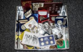 Large Collection of Miscellaneous Coins and Medallions including commemorative Crowns from the UK,