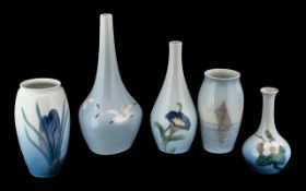 Bing & Grondahl Danish Porcelain comprising a collection of small vases, Design Nos.