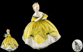 Royal Doulton Figure 'The Last Waltz' HN 2315, of an elegant lady dressed in yellow,