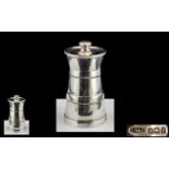 Sterling Silver - Solid Nutmeg - Pepper Grinder of Excellent Design / Proportions.