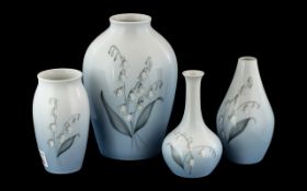 Four Vintage Bing & Grondahl Vases made in Denmark, Comprising: No.