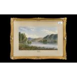 Mid Victorian Watercolour of Lake Windermere, dated and signed bottom left; framed, painting size