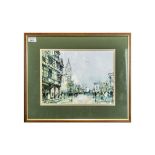 George Thompson 20thC Artist Framed Watercolour Town Hall Chester. 10 x 13 inches.