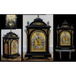 A substantial Victorian gilt metal mounted Ebonised Musical Bracket Clock, in the George II taste,