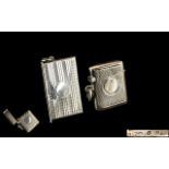 Silver Vesta Case, engine turned, hallmarked Birmingham Y 1898,