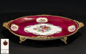 A Late 19th Century Ormolu Mounted Limoges Shallow Bowl,