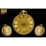 Ladies 18ct Gold - Large Size Key-Wind and Ornate Pocket Watch of The Highest Quality.