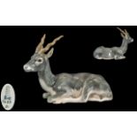 Bing and Grondahl Superb Quality Hand Painted Porcelain Deer Figure. Designed by Laurits Jensen.