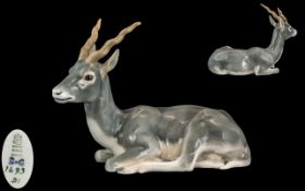 Bing and Grondahl Superb Quality Hand Painted Porcelain Deer Figure. Designed by Laurits Jensen.