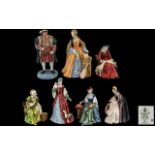 King Henry VIII and His Six Wives Royal Doulton Figures to include,