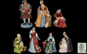 King Henry VIII and His Six Wives Royal Doulton Figures to include,