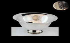 Georg Jensen - Denmark Superb Studio Art Small Footed Sterling Silver Bowl of Plain Form. No 575.