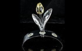 Swarovski The Magic Crystal Set. 1 Yellow Tulip and One Stand the Fits 3 Tulips In Total.