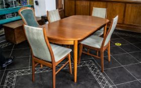 Farstrup Danish Extending Dining Table and Four Chairs in Teak,
