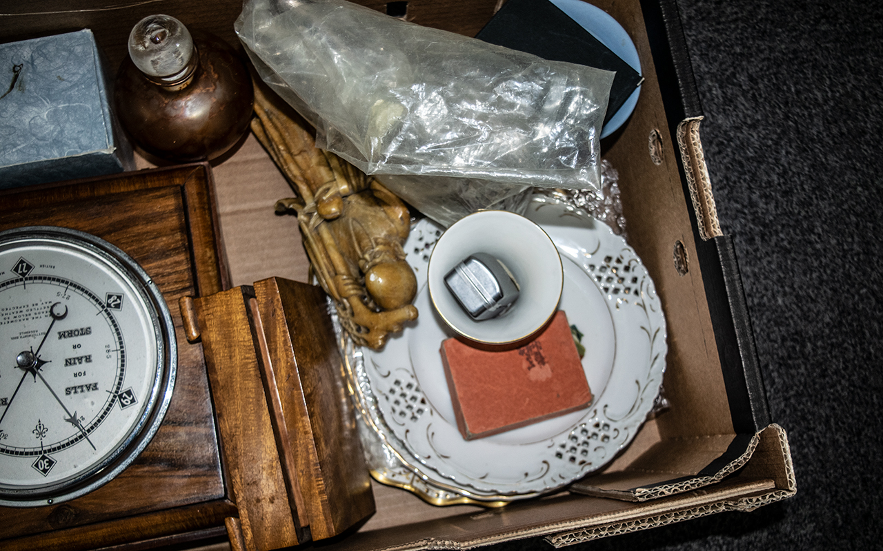 A Box of Miscellaneous, to include Three Royal Albert cabinet plates, a continental ribbon plate, - Image 2 of 3