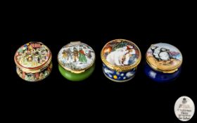 Collection of Four Enamelled Trinket Boxes, The Crummels Anno Domini Box Limited Edition 1982,